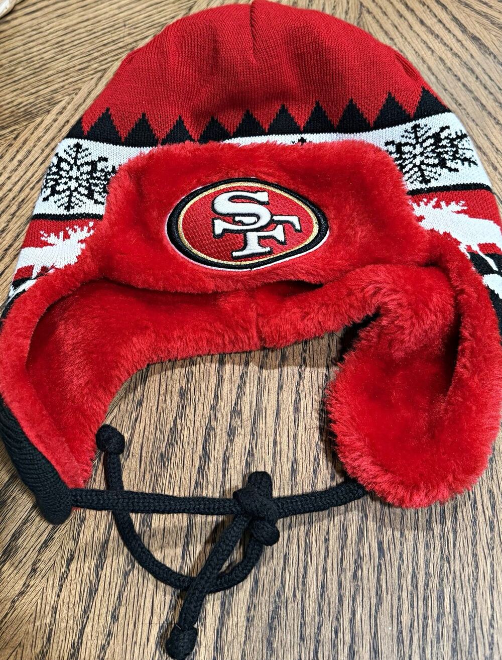 San Francisco 49ers New Era Trapper Hat NFL Faux Fur Ear Flap Winter Beanie OSFM